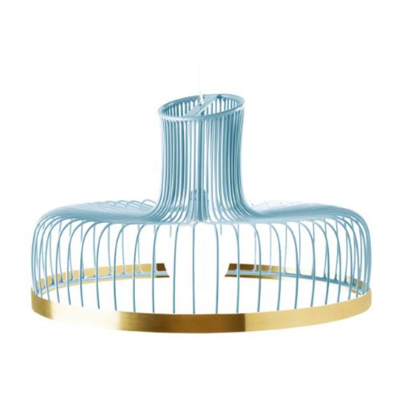 Modern Ivory New Spider Suspension Lamp with Brass Ring by Dooq For Sale