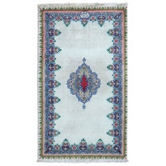 Ivory Old Persian Tabriz circa 1940, Signed Good Condition Hand Knotted Oriental