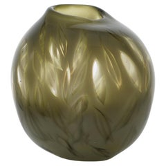 Ivory Olive Leaves Graal glass pod