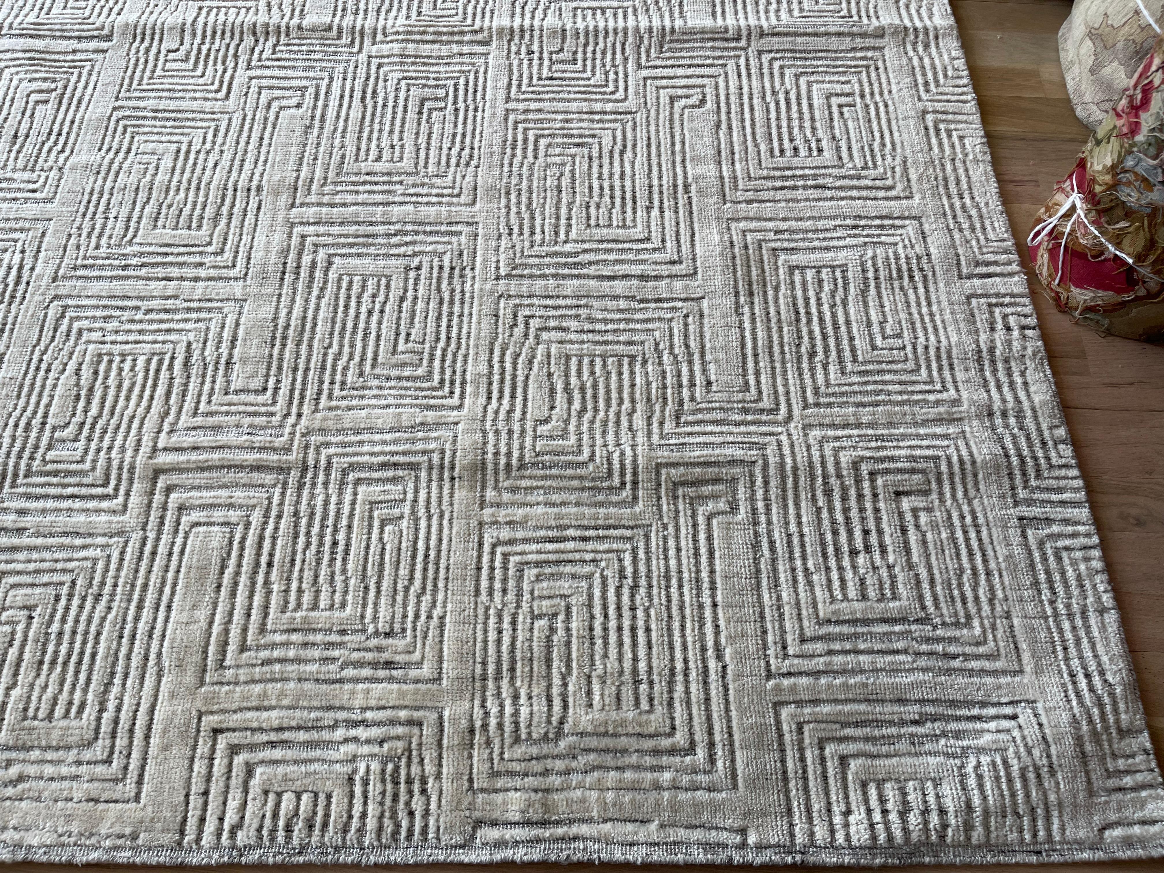 Tappeto per l'area Maze Moroccan Design Avorio su Avorio In condizioni Nuovo in vendita a West Hollywood, CA
