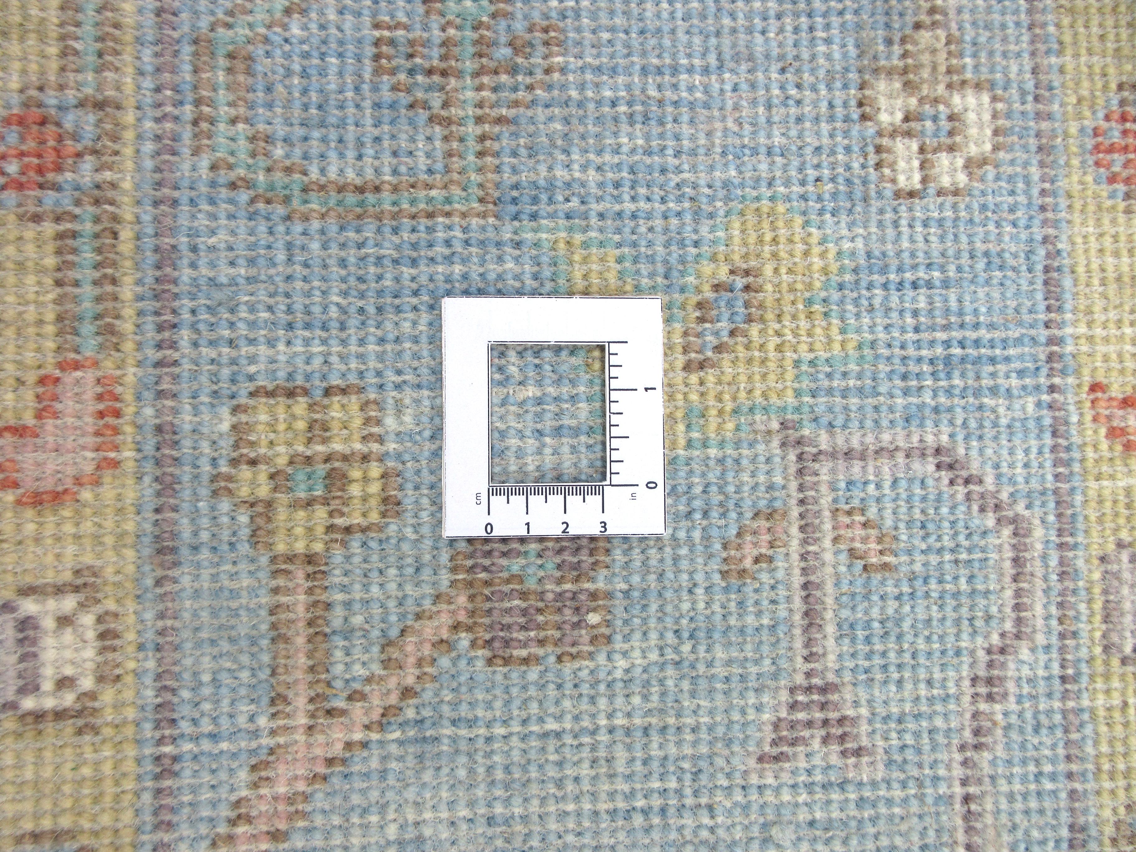 Wool Ivory Oushak Area Rug For Sale