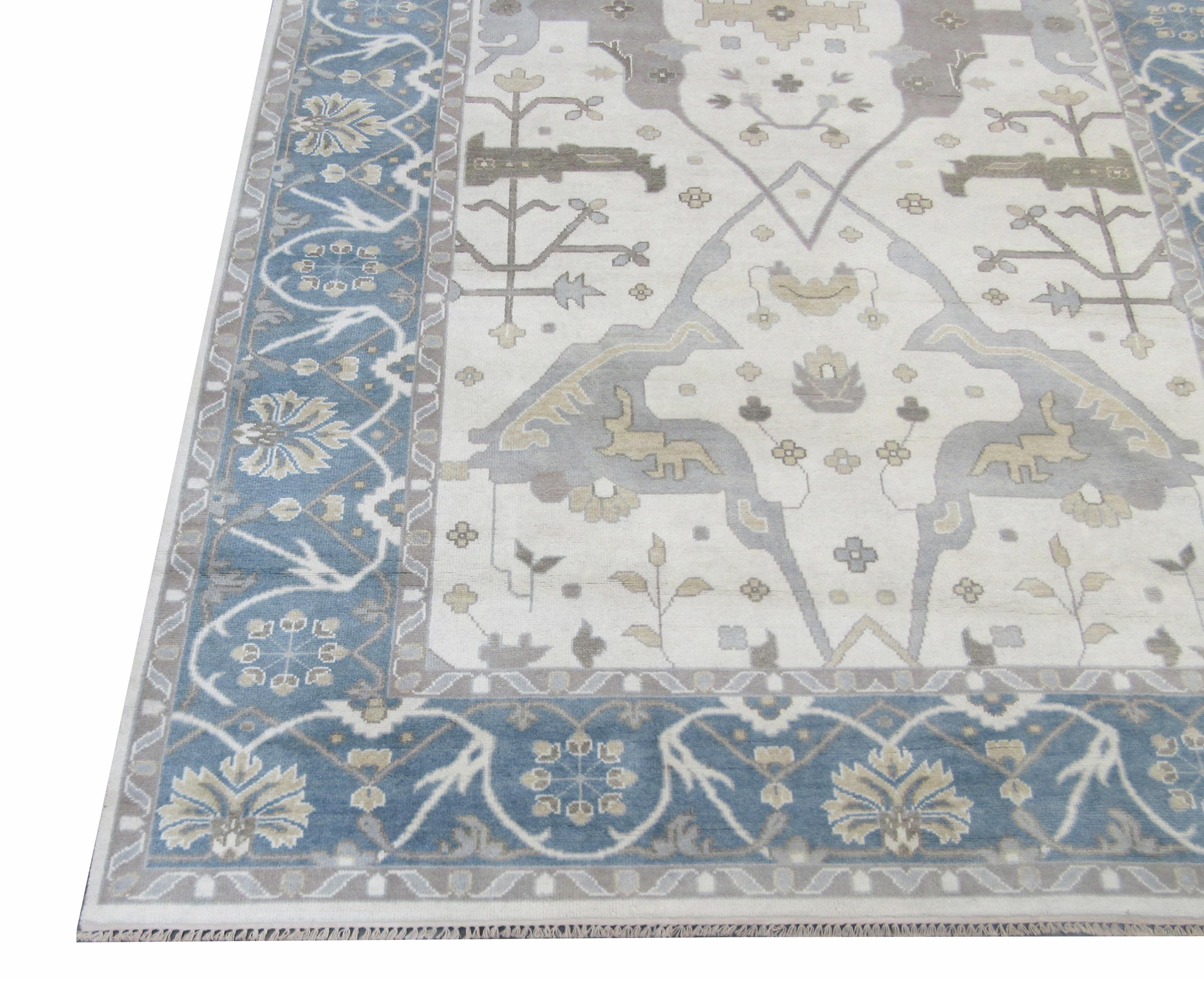 Ivory Oushak Gallery Runner In New Condition For Sale In Laguna Hills, CA