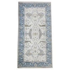 Tapis de galerie Oushak en ivoire