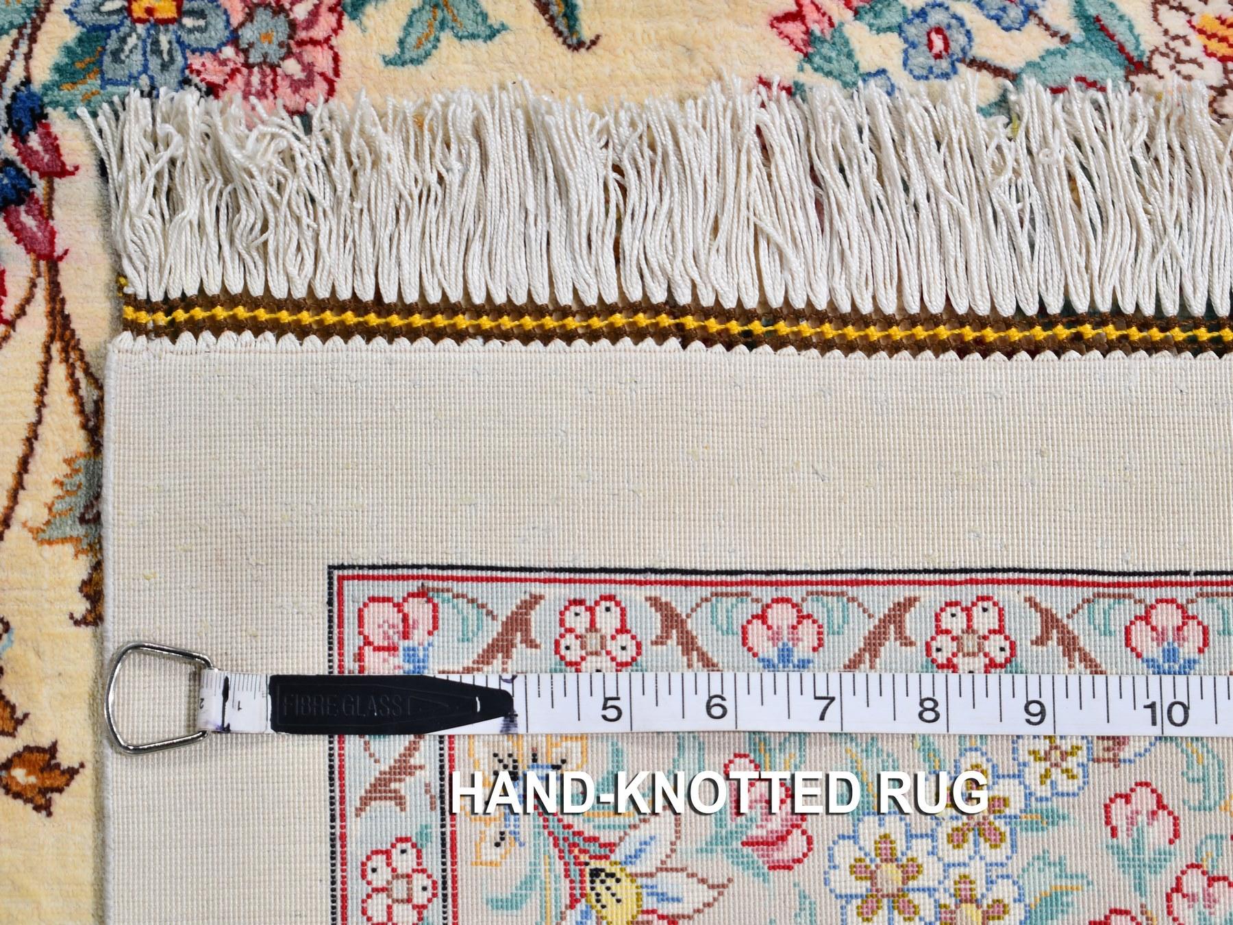 Ivory Oversized Persian Qom Pure Silk 600 KPSI Signed Hand Knotted Oriental 4