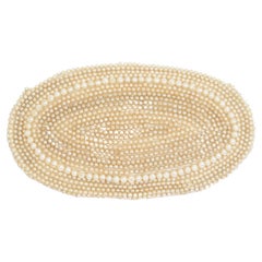 Vintage Ivory Pavé Pearl Bead Oval Wedding or Evening Clutch Purse, Japan – 1950s