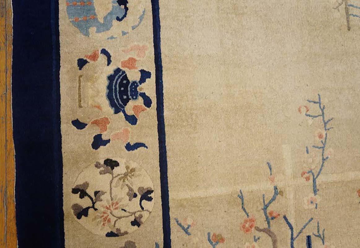 Elfenbeinfarbener chinesischer Peking-Teppich des frühen 20. Jahrhunderts ( 9' x 11'8