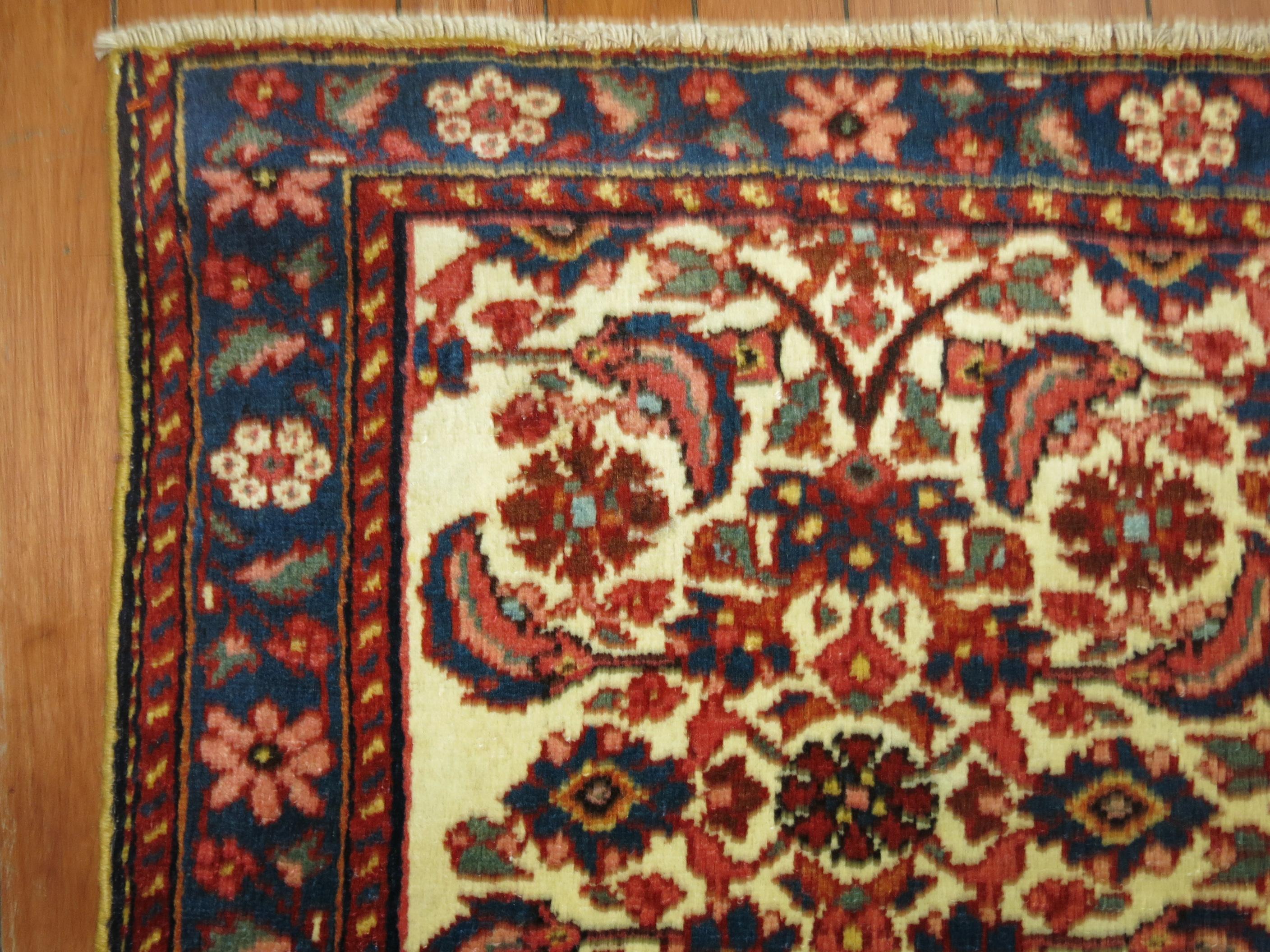 Persischer Farahan-Wandteppich in Elfenbein (Handgewebt) im Angebot