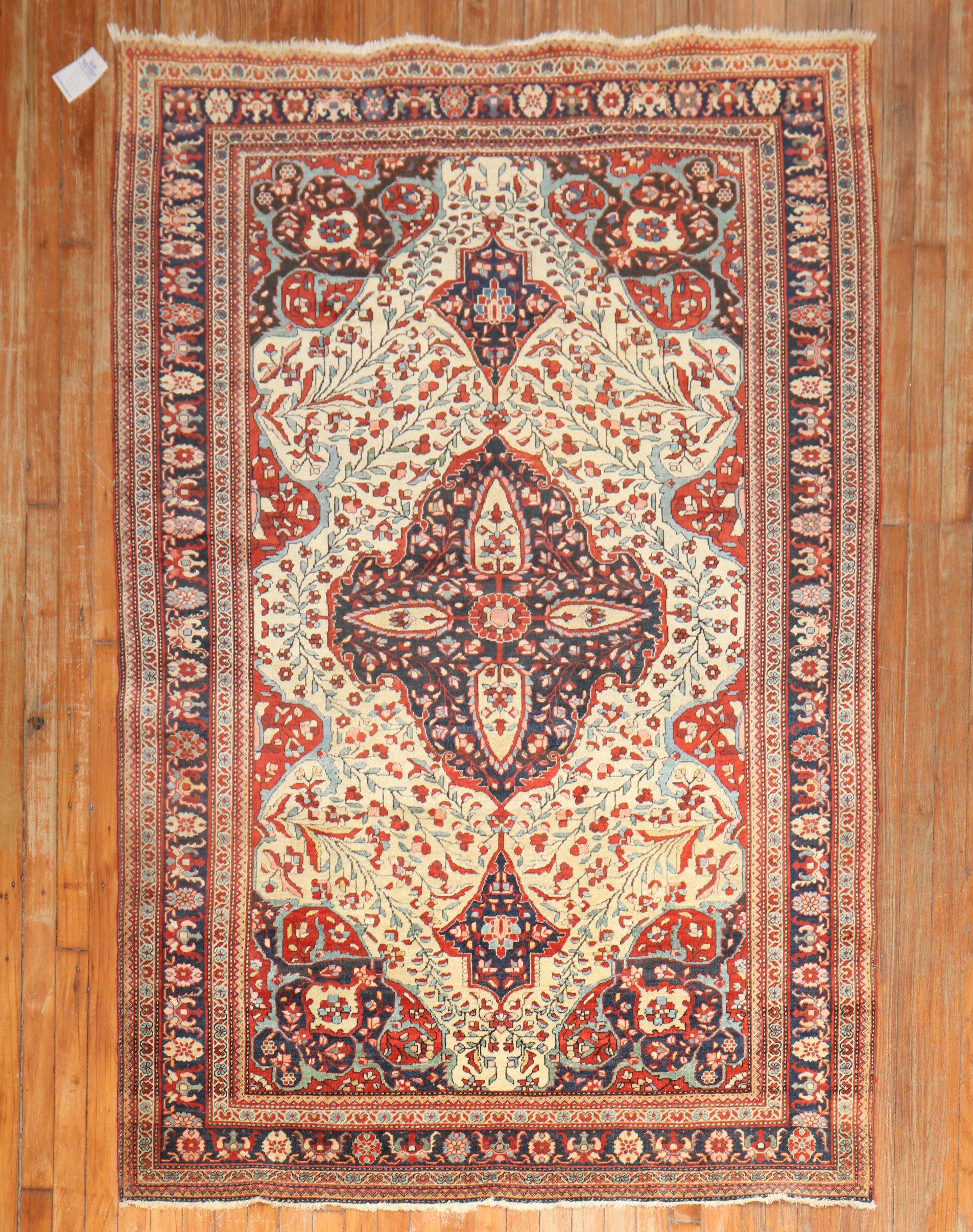 Timeless and priceless best describes this authentic Persian Sarouk Ferehan rug from the late 19th century.

Measures: 4'5'' x 7'.