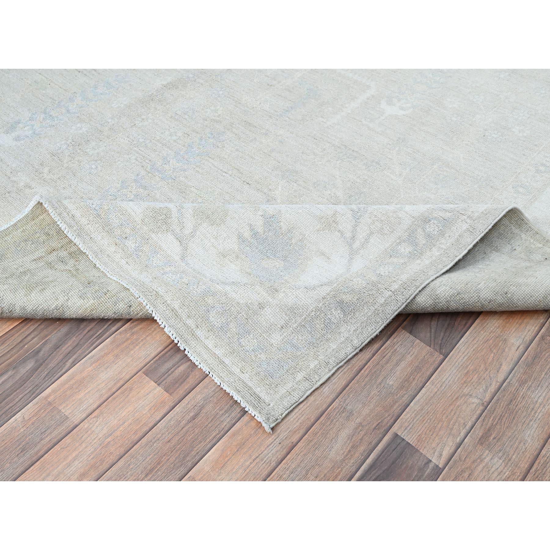 Tapis d'Orient Peshawar ivoire noué à la main, motif d'arbre afghan, entièrement en laine 8'1