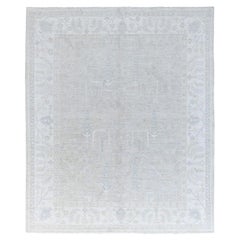 Peshawar Marfil Alfombra Oriental de Lana con Diseño de Árbol Afgano Anudada a Mano 8'1" x 9'7
