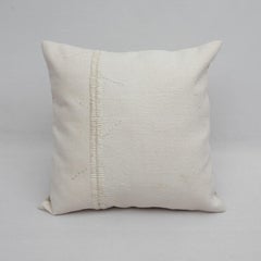 Ivory Pillow Case Fashioned from a Vintage Anatolian Coverlet, Mid 20th C