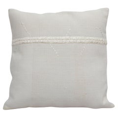 Ivory Pillow Case Fashioned from a Vintage Anatolian Coverlet, Mid 20th C