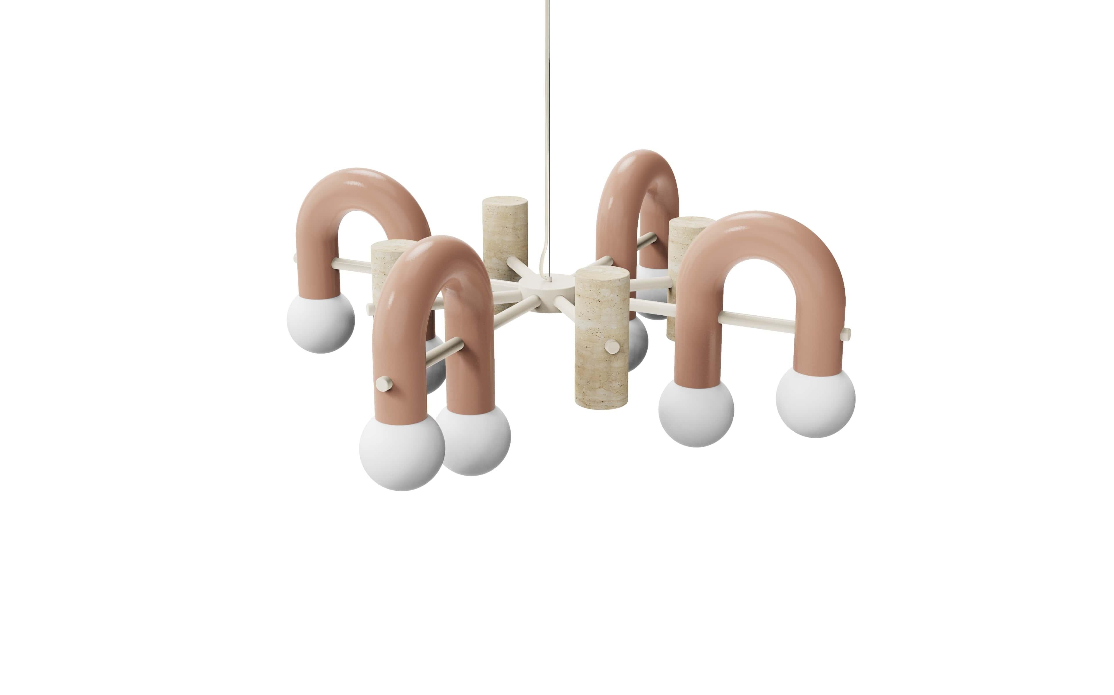 Ivory Pyppe suspension lamp 100 by Utu Lamps
Dimensions: 36 x 100 x 100 cm
Materials: Lacquered metal, brass, nickel/copper, travertine

All our lamps can be wired according to each country. If sold to the USA it will be wired for the USA for