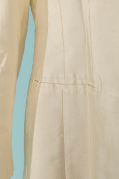 Ivory raw silk jacket and backless dress ensemble GUY LAROCHE Boutique