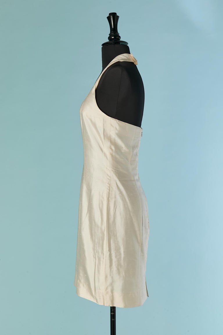 jacket for backless dress Minimalist Maxi Bridal Dress with Jacket Made to Measure