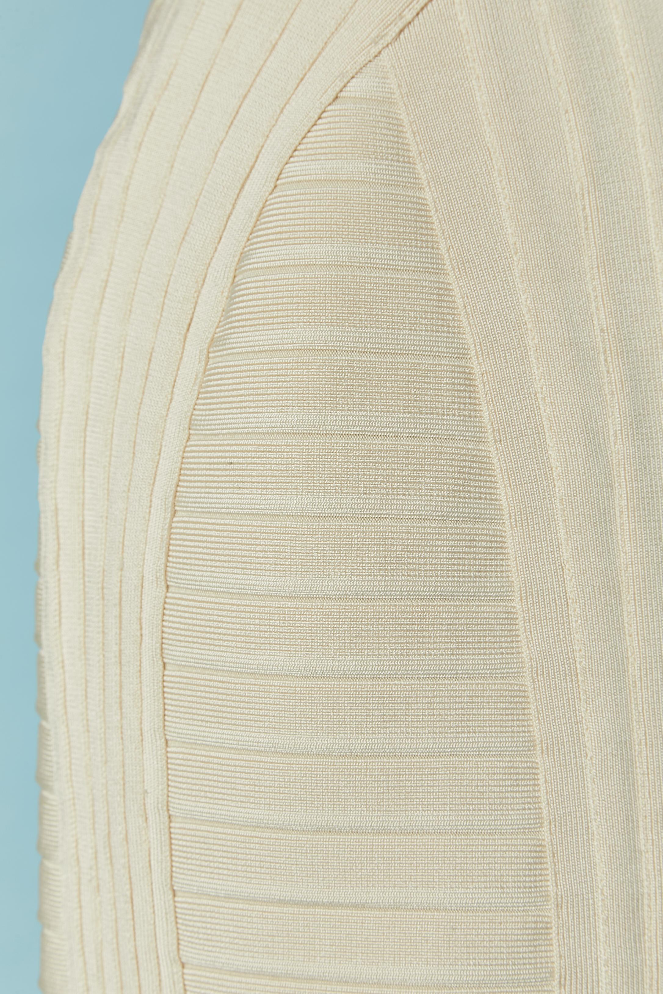 Abito bustier in jersey di rayon avorio con cintura Hervé Léger NUOVO con etichetta In condizioni Nuovo in vendita a Saint-Ouen-Sur-Seine, FR
