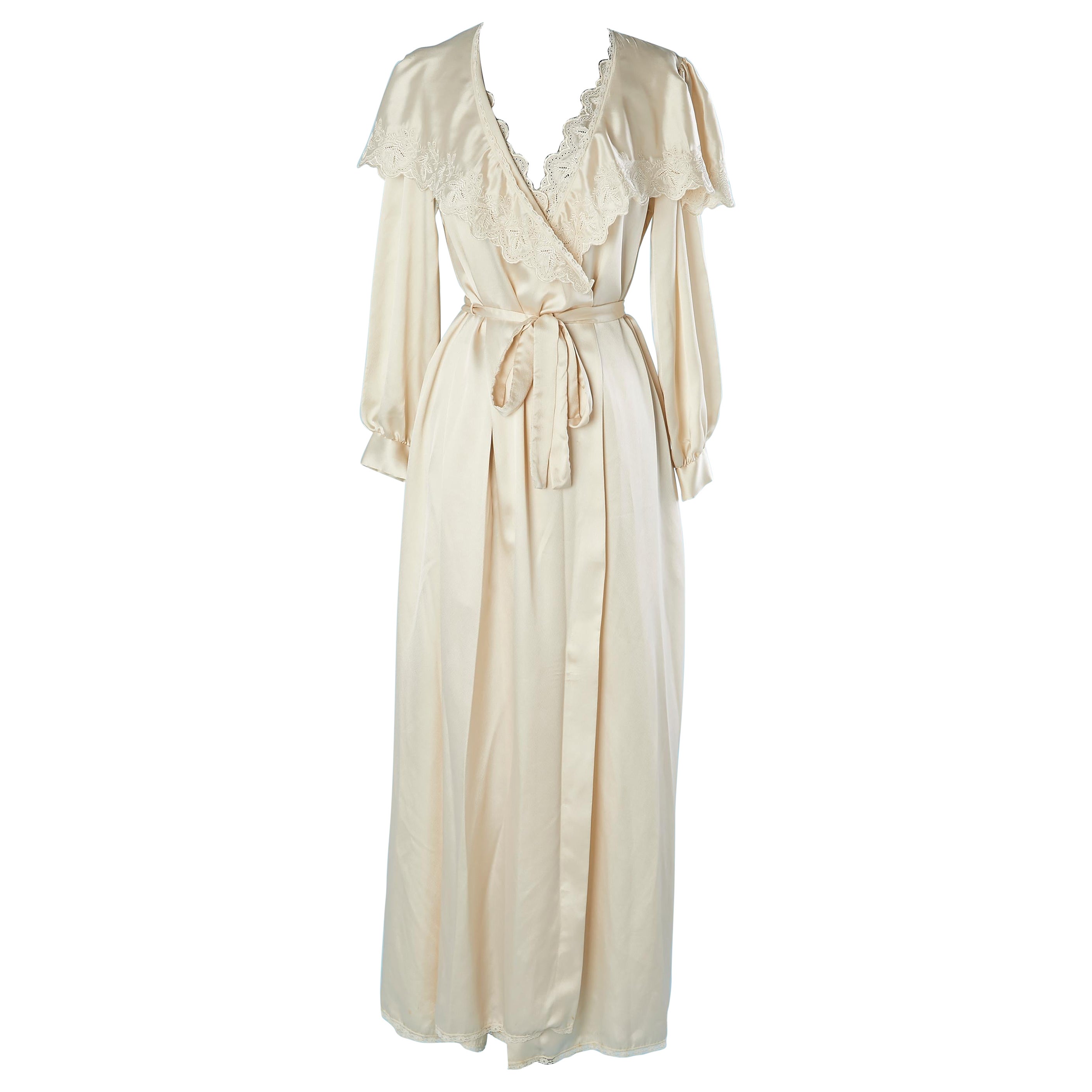 Ivory Robe and nightgown with lace Miss Dior Paris New-York