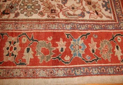 Ivory Room Size Antique Persian Sultanabad Rug. Size: 7 ft 10 in x 10 ft 8 in