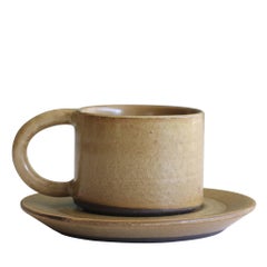 Ensemble de 4 tasses à expresso ivoire avec soucoupes