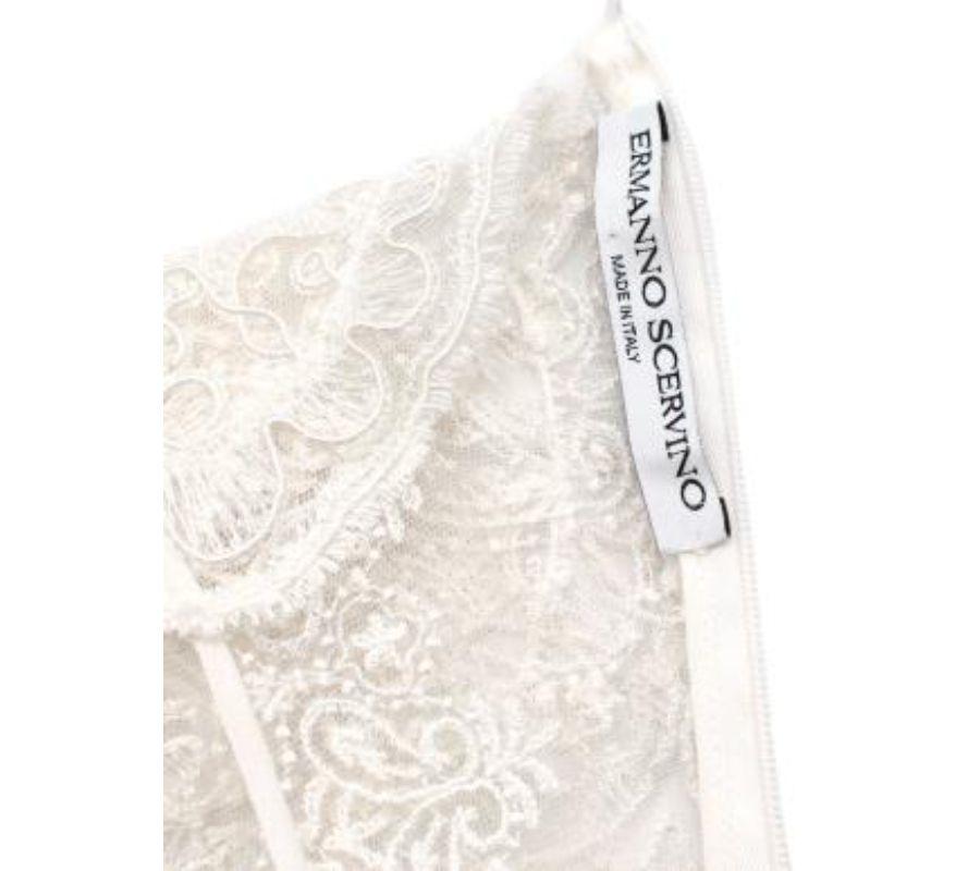 Ermanno Scervino Ivory Silk Chiffon & Lace Short Dress - S For Sale 3