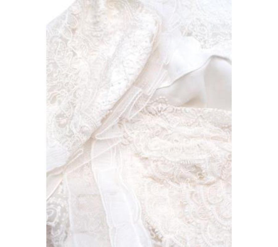 Ermanno Scervino Ivory Silk Chiffon & Lace Short Dress - S In Excellent Condition For Sale In London, GB