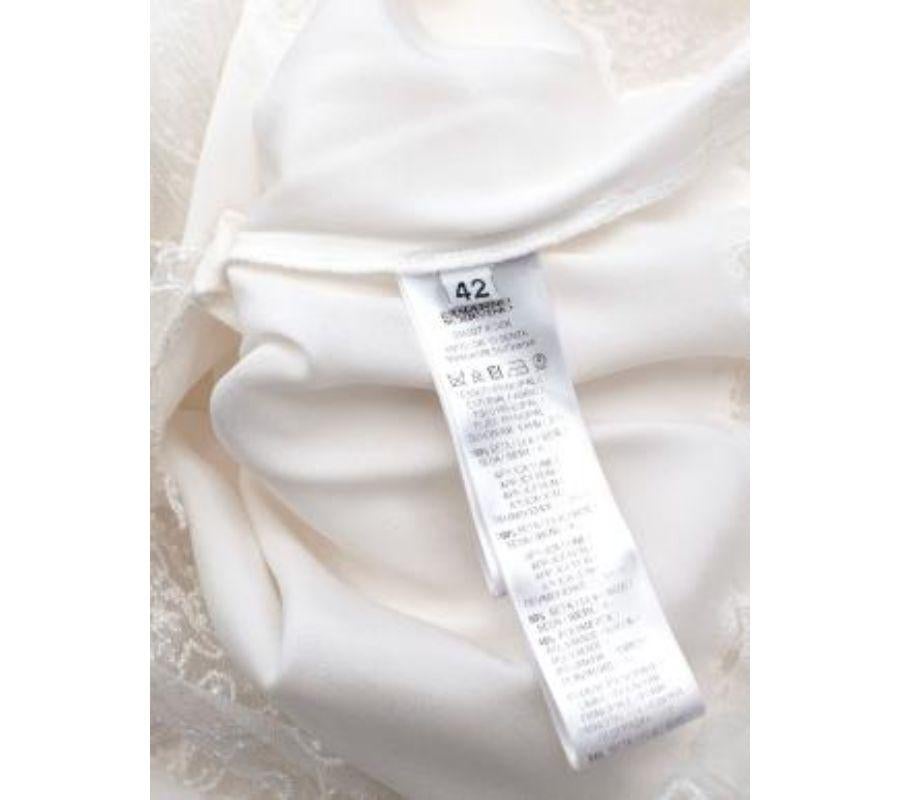 Ermanno Scervino Ivory Silk Chiffon & Lace Short Dress - S For Sale 2