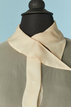 Ivory silk chiffon shirt with asymmetrical collar Montana by Claude Montana