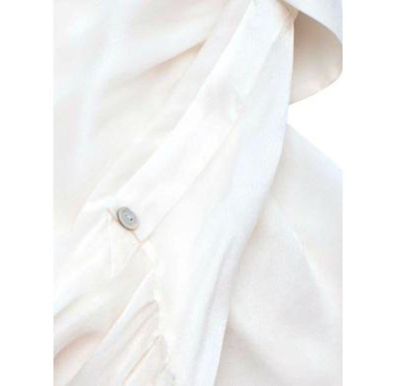 Alexander McQueen Ivory Silk Crepe de Chine Ruffle Front Blouse - Size xs For Sale 1