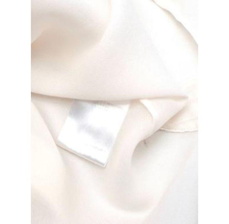 Alexander McQueen Ivory Silk Crepe de Chine Ruffle Front Blouse - Size xs For Sale 3