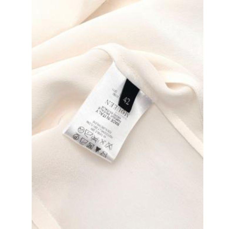 Women's Alexander McQueen Ivory Silk Crepe de Chine Short Sleeve Blouse - Size S For Sale