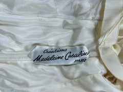 Ivory silk crepe party or ceremony Couture dress - France Circa 1970