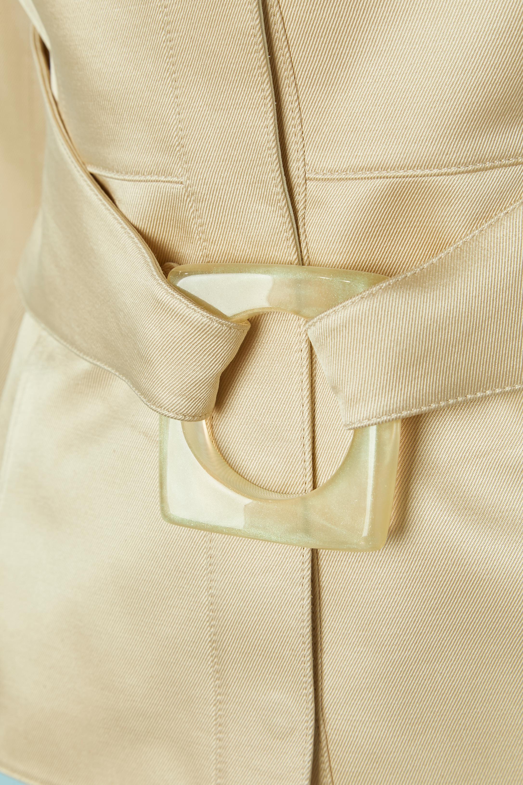 Veste croisée en soie ivoire avec ceinture et boucle Thierry Mugler Couture Pour femmes en vente