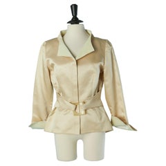 Ivory silk single breasted jacket with belt and buckle THIERRY MUGLER COUTURE