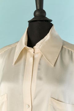 Ivory silk sleeveless shirt CHANEL