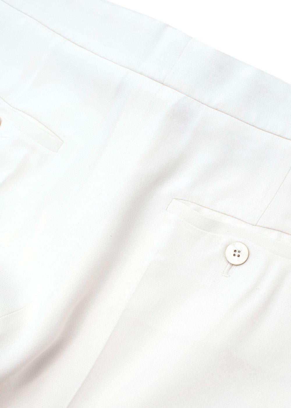 Gray Ivory Silk Twill Tailored Shorts For Sale
