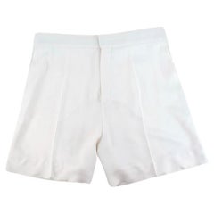 Ivory Silk Twill Tailored Shorts