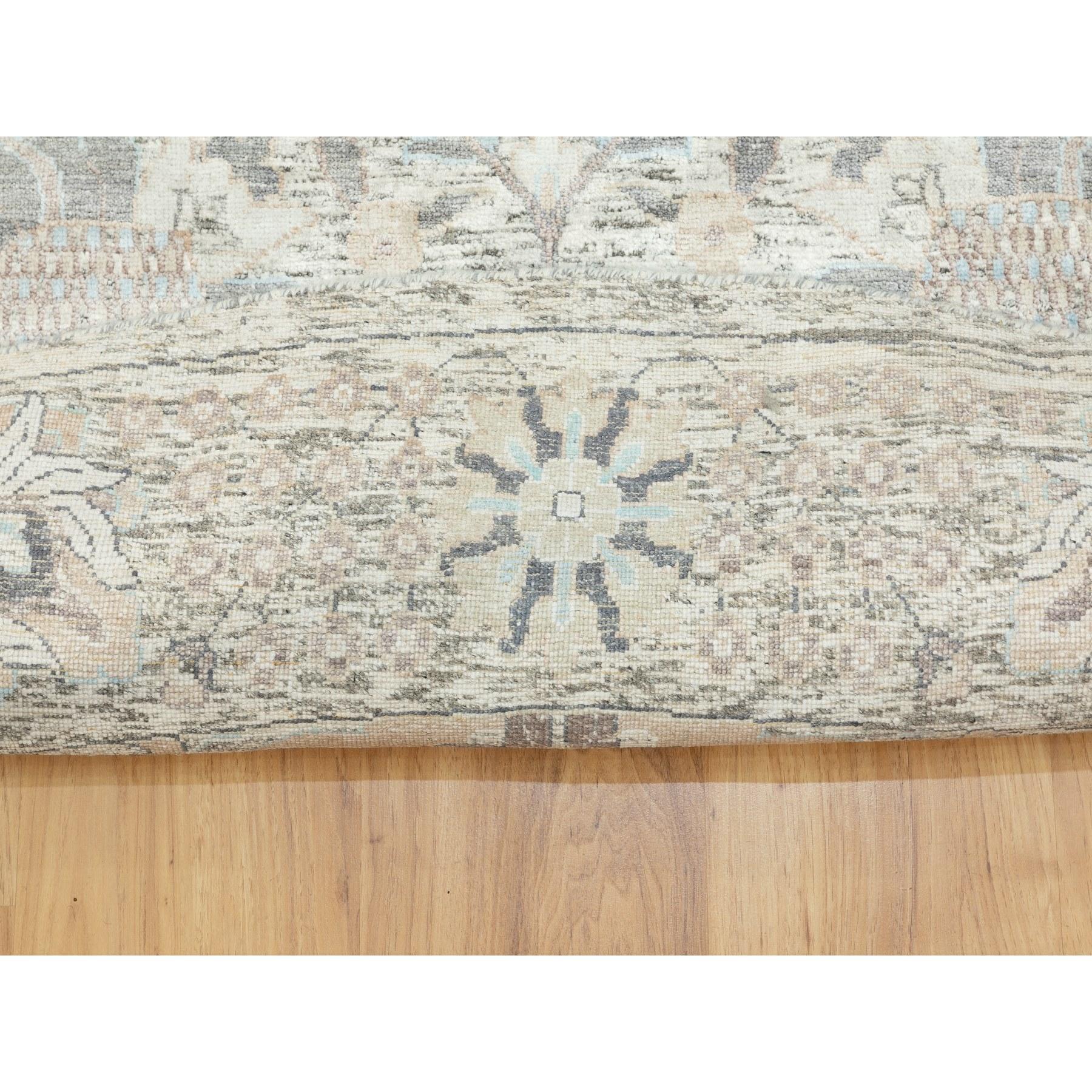 Tappeto rotondo orientale Tabriz in seta avorio e lana testurizzata annodato a mano 12' x 12' In condizioni Nuovo in vendita a Carlstadt, NJ