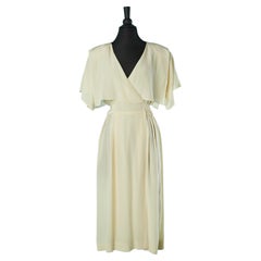 Ivory silk wrap dress Guy Laroche 