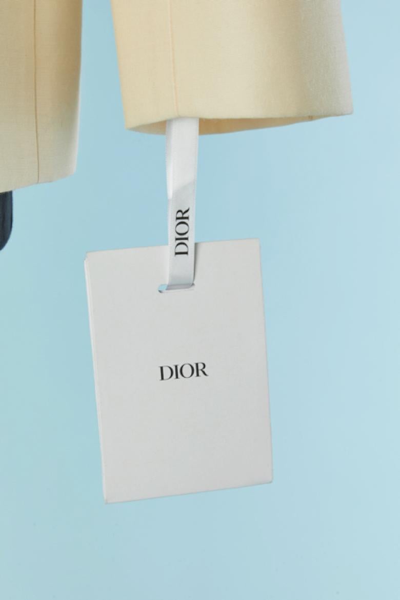 Beige Veste ivoire à simple boutonnage CHRISTIAN DIOR New en vente