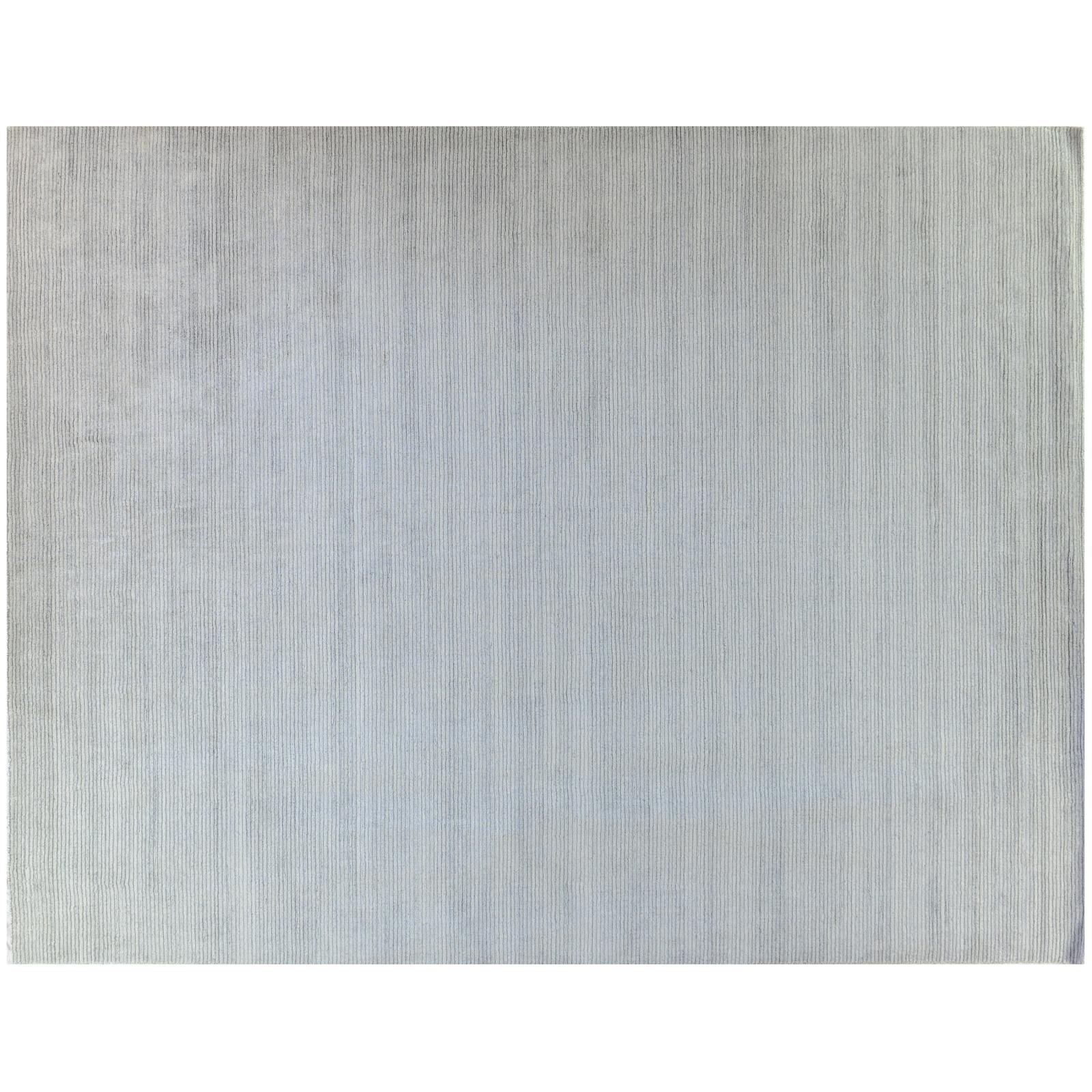 Ivory Stripe Wool Area Rug For Sale