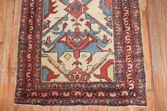 Zabihi Collection Ivory Tribal Heriz Serapi Runner