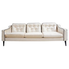 Used Ivory Velvet Sofa, 1960s