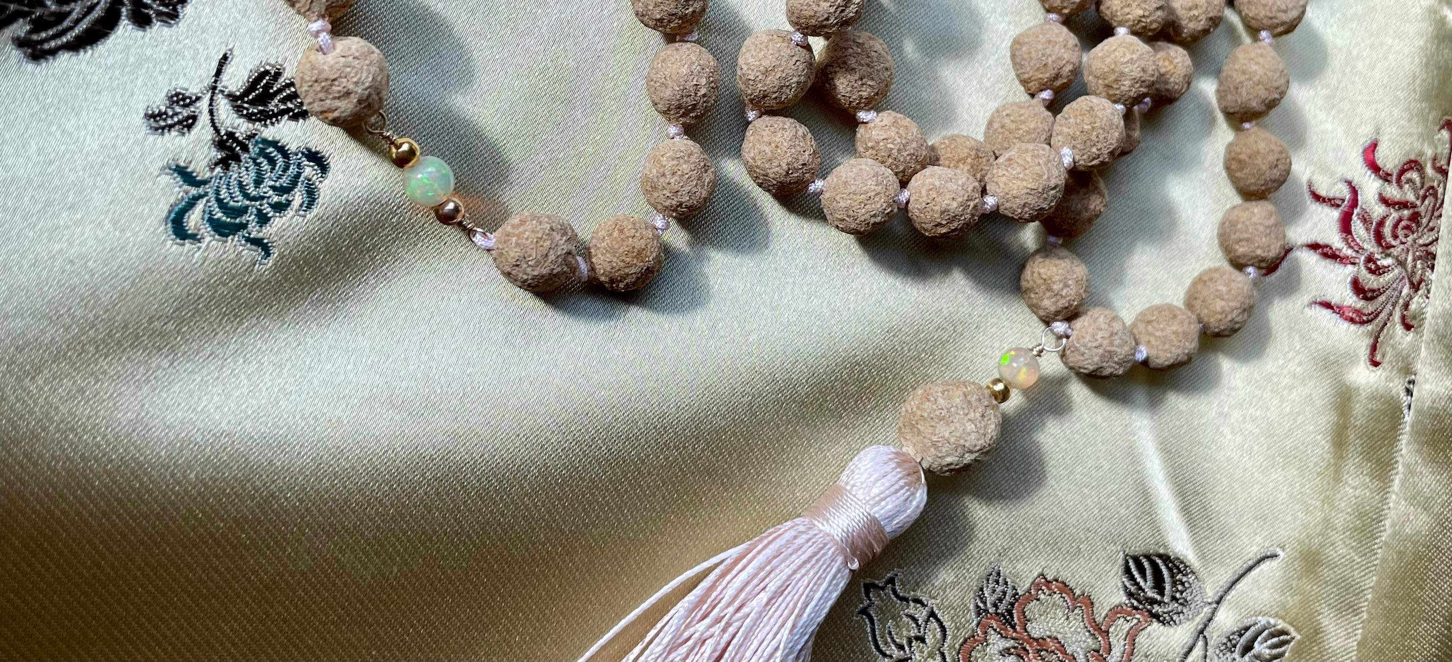 Ivory 'Vendela' Rose Beads with Ethiopian Opals In New Condition For Sale In Readington Township, NJ