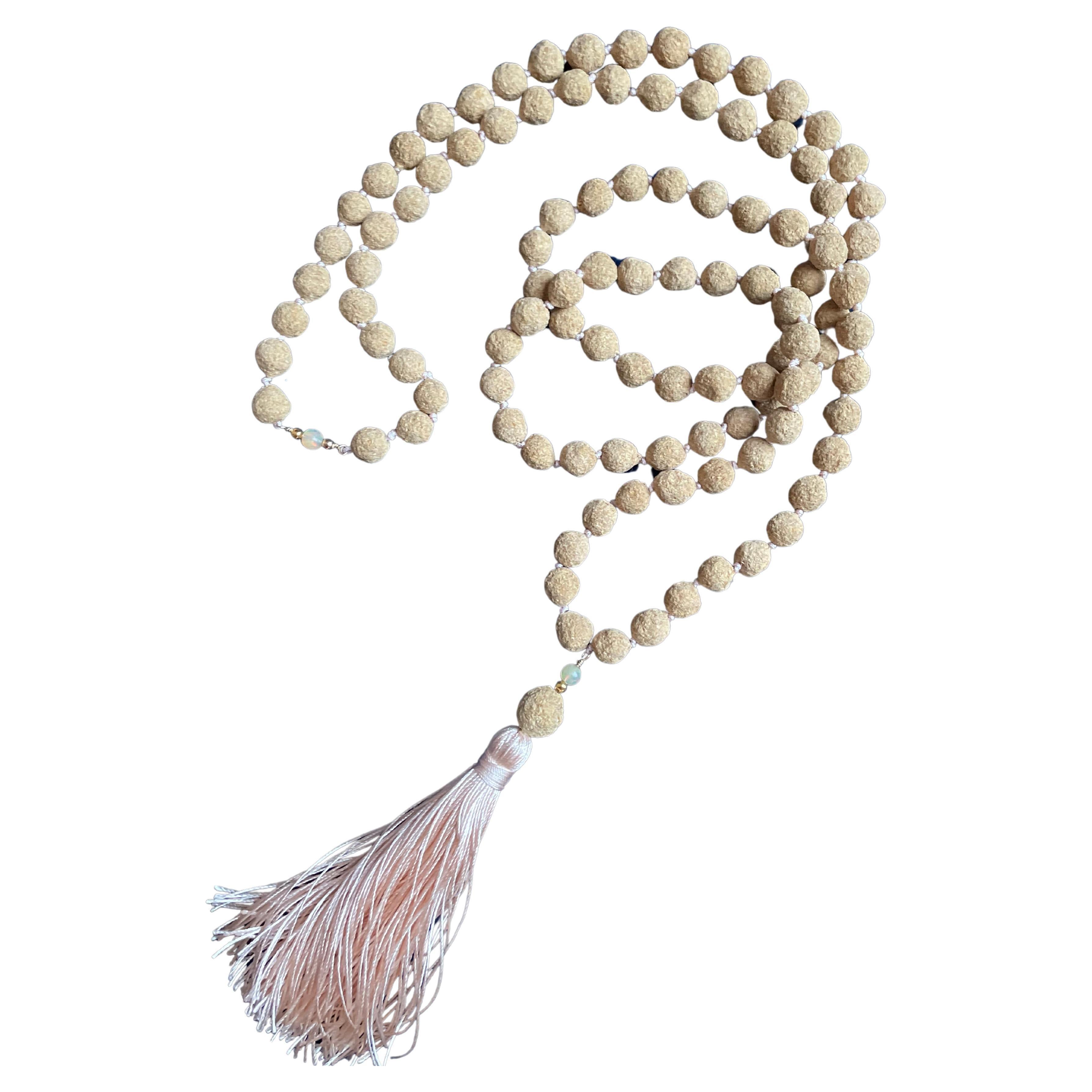 Ivory 'Vendela' Rose Beads with Ethiopian Opals For Sale