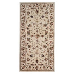 Ivory Rug Cream Handmade Rug, Hand Knotted Oriental Carpet for Sale