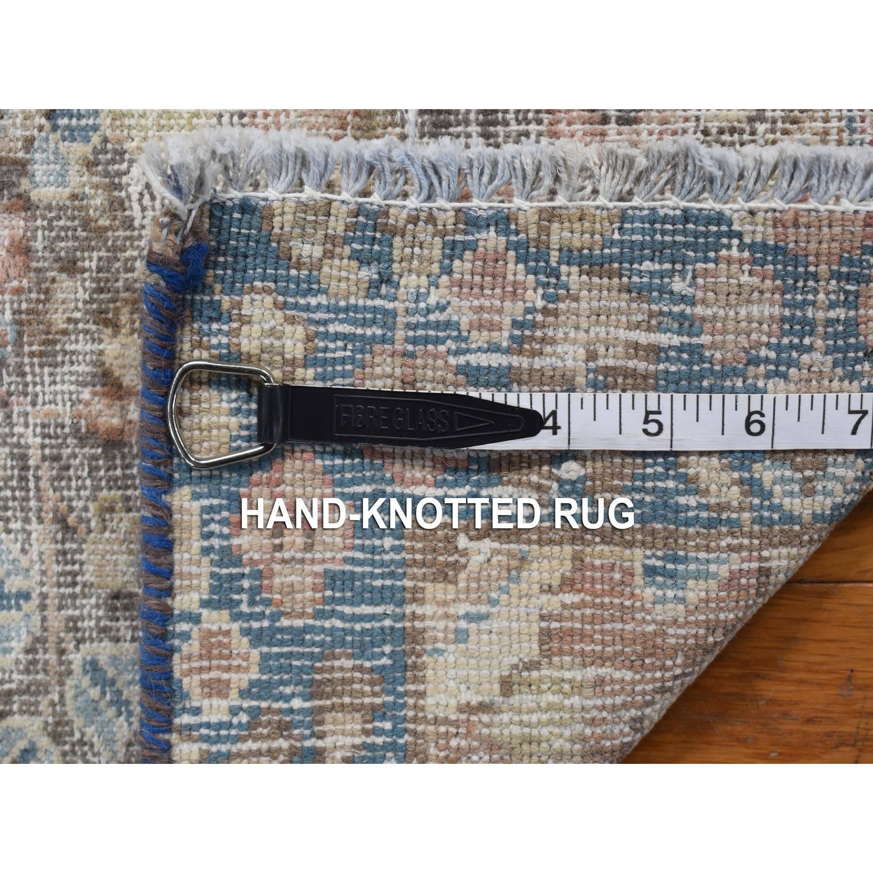 Tapis persan Kerman vintage en laine douce nouée à la main, ivoire, 1'10