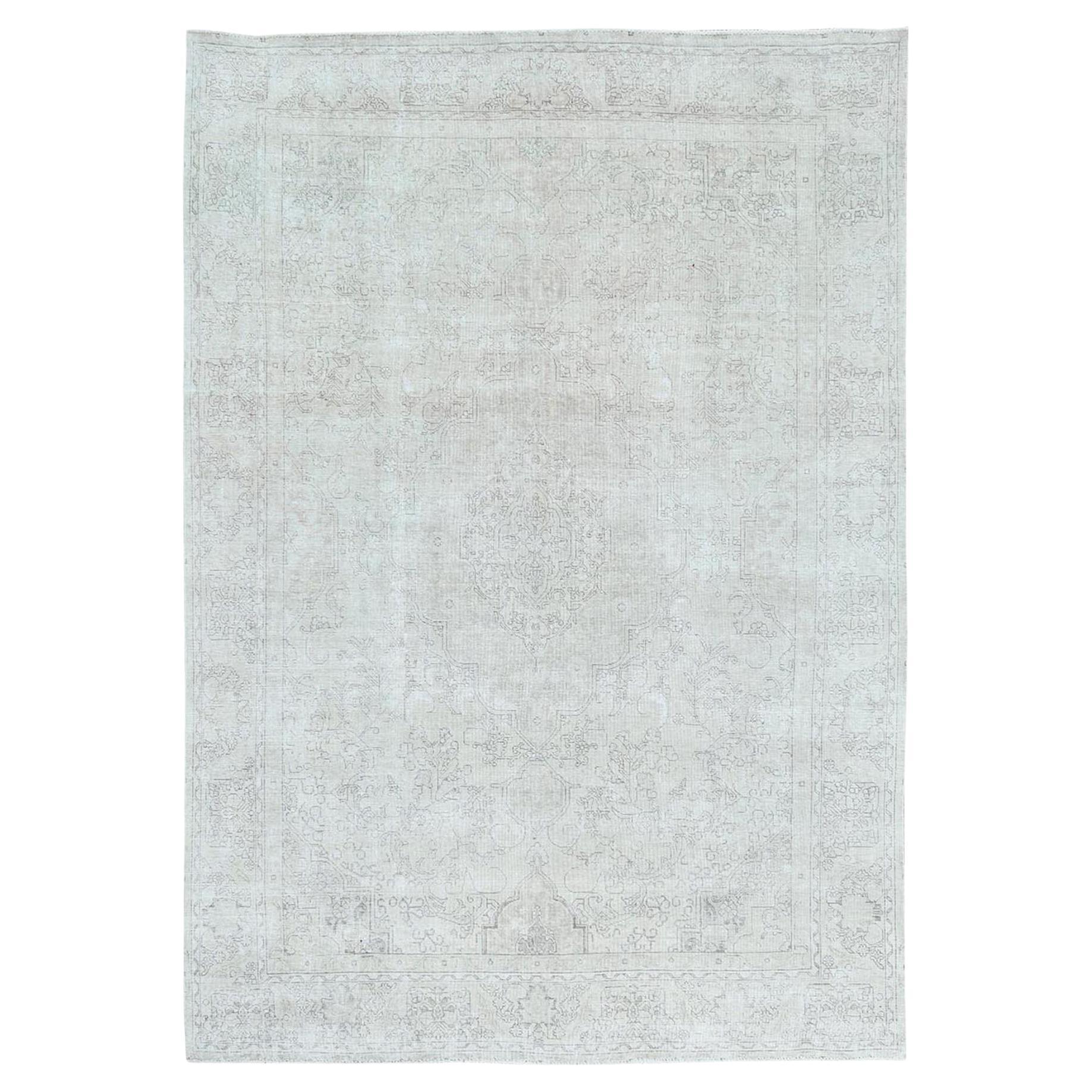 Swatch for Distressed Wool Rug in Ivory Charcoal by Ben Soleimani For