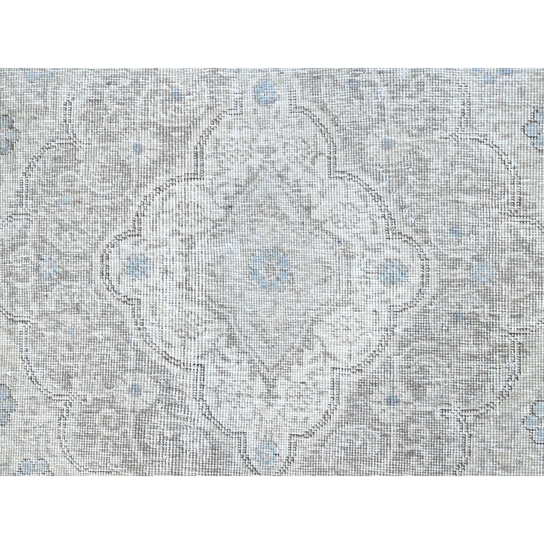 Ivory Vintage Persian Tabriz Hand Knotted Wool Rustic Look Even Wear Clean Rug For Sale 3