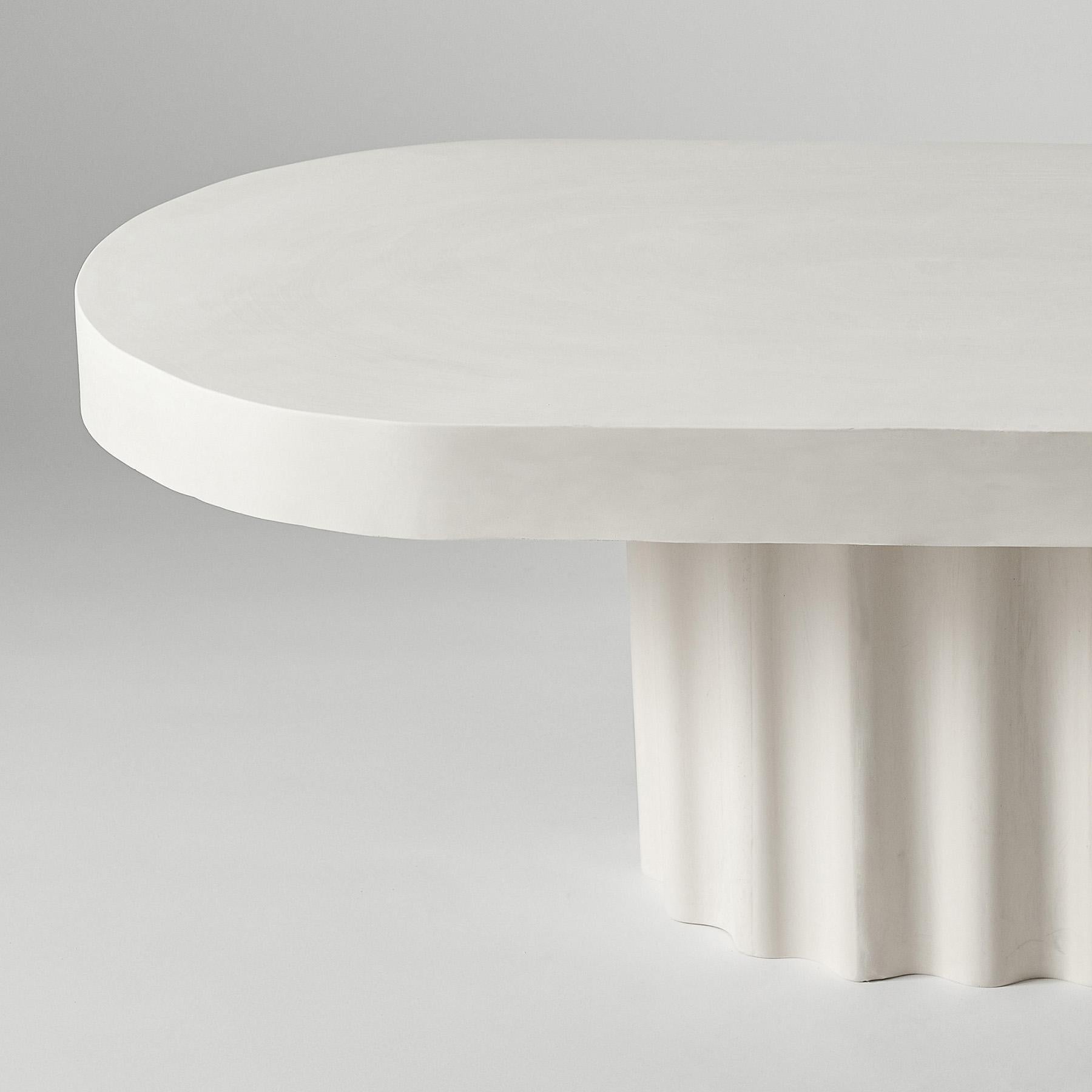 XXIe siècle et contemporain Table basse ovale Ivory Wave Off-White par Perler  en vente