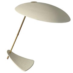 Ivory White Italian Designer Midcentury Modern UFO Table Lamp, 1950s, Italy